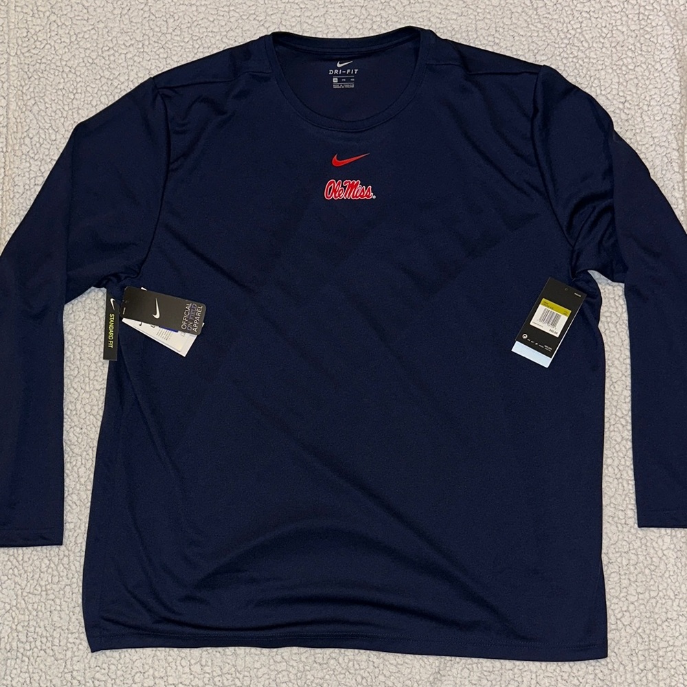 Ole Miss Nike Men's Navy Blue Long Sleeve Tee